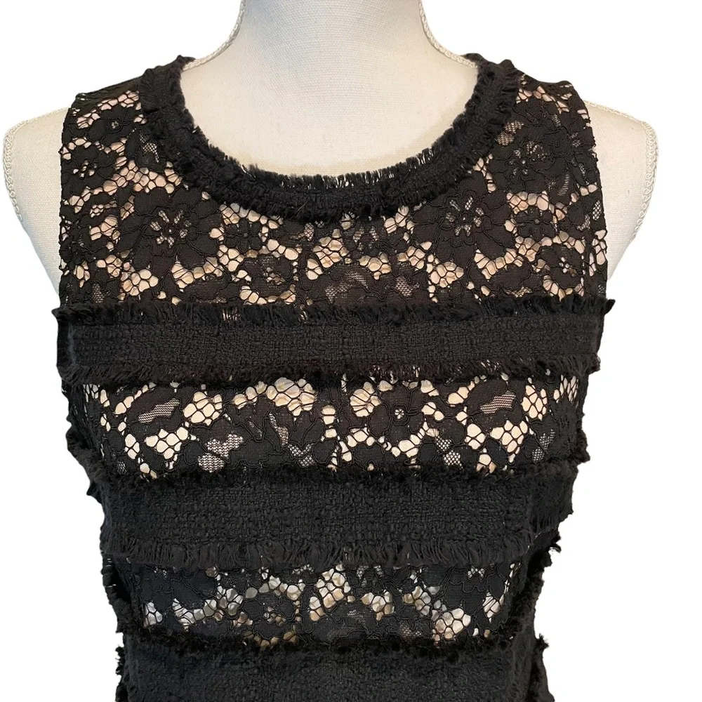 J Crew Black Sleeveless Lace Tank. Size S